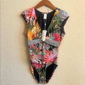 NWT Bleu Rod Beattie Tropical Print One-Piece Swimsuit